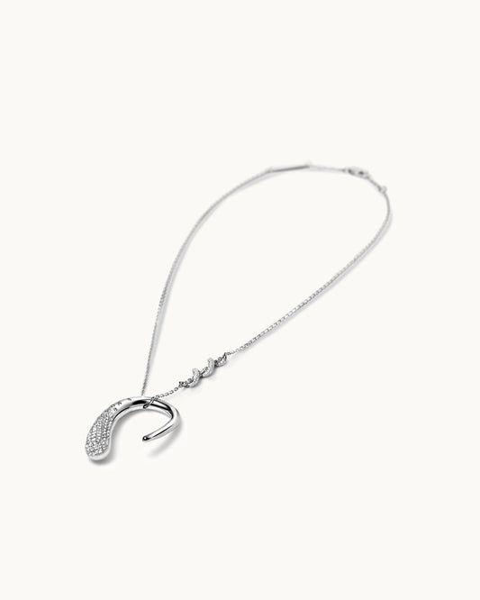 ALLAMI Mini Ezil Necklace with Diamond in white gold, alternate view