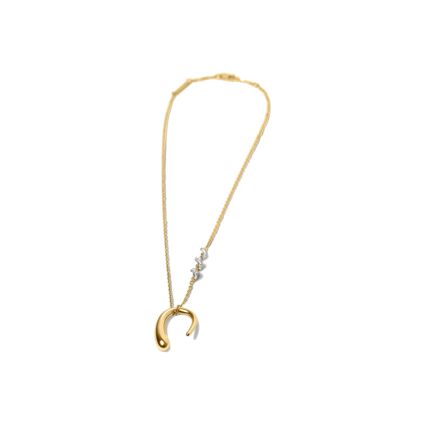 ALLAMI Mini Ezil Necklace in yellow gold on pure white background