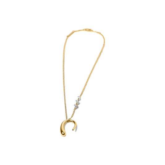ALLAMI Mini Ezil Necklace in yellow gold on pure white background