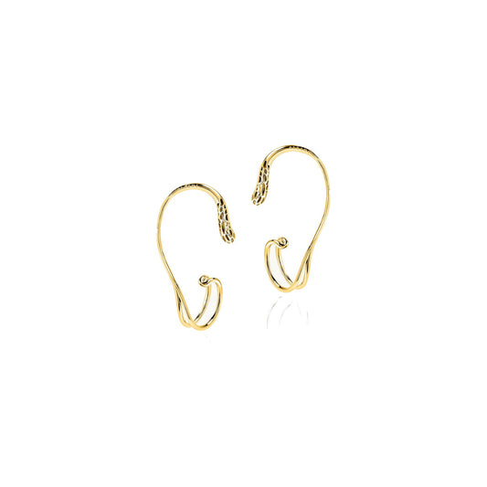 ALLAMI Saora Cuff Earring pair in yellow gold on white background