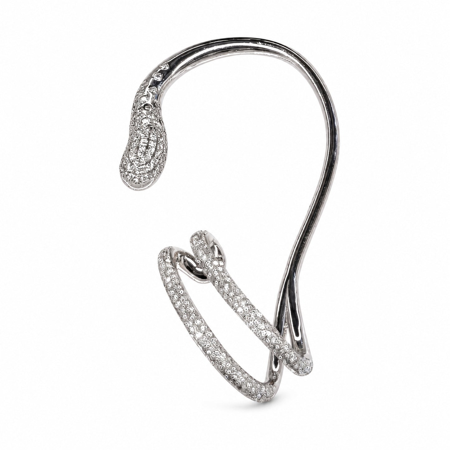 ALLAMI SAORA full diamond cuff earring in 18K white gold