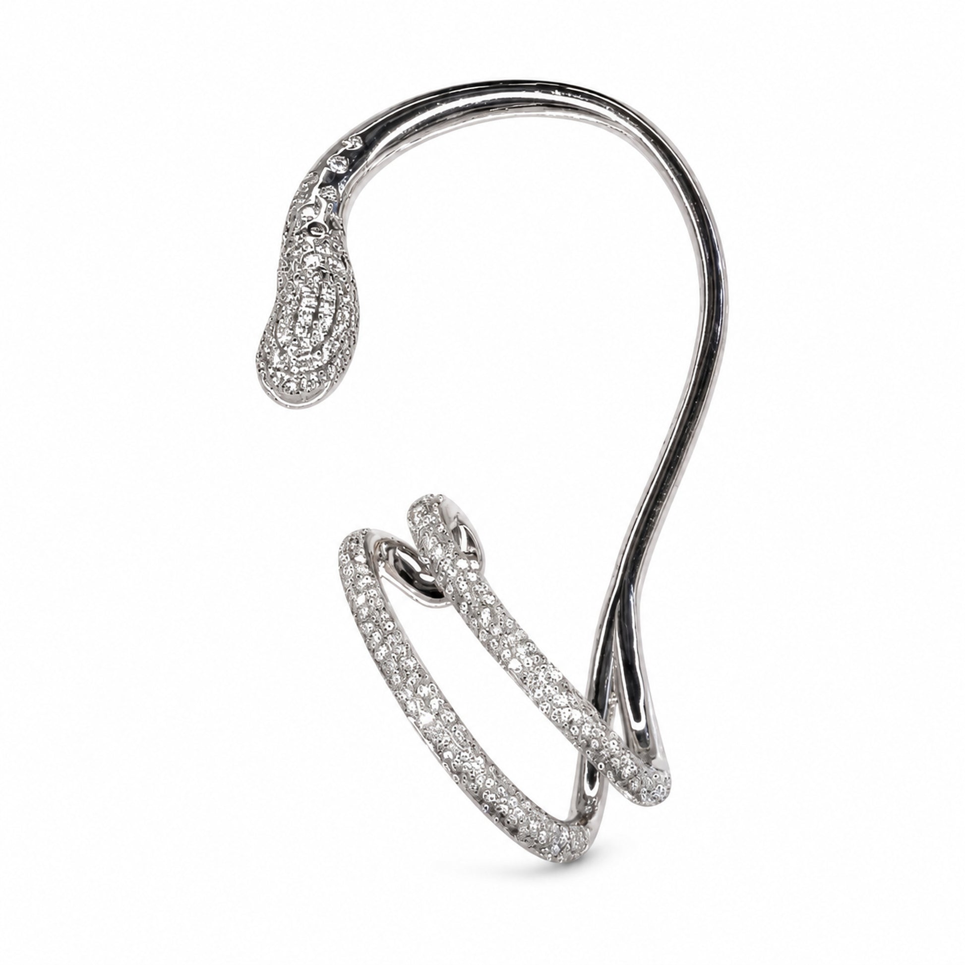 ALLAMI SAORA full diamond cuff earring in 18K white gold
