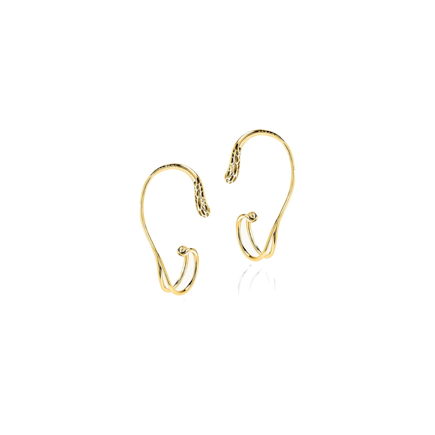 ALLAMI Sora Cuff Earring pair in yellow gold on white background