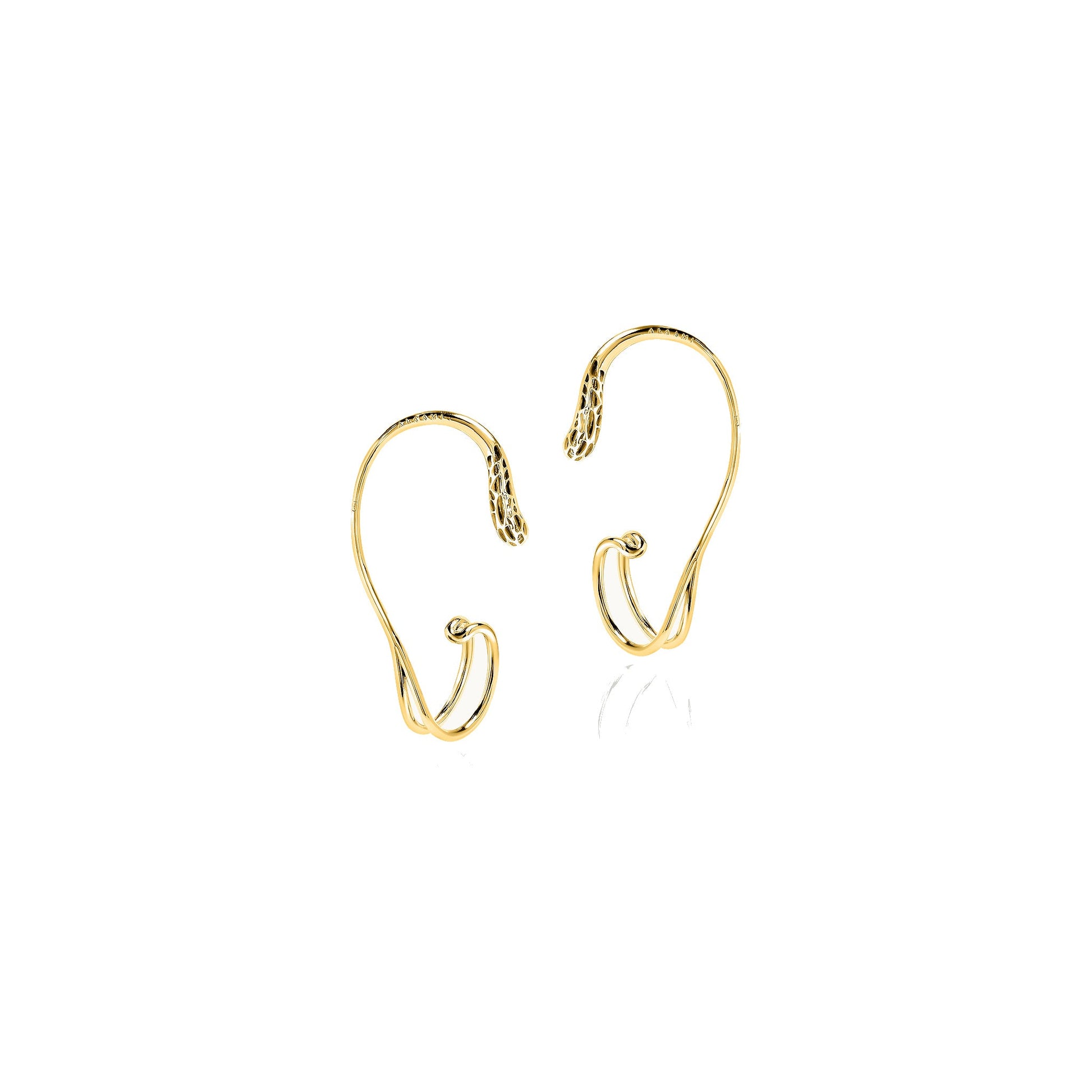 ALLAMI Sora Cuff Earring pair in yellow gold on white background