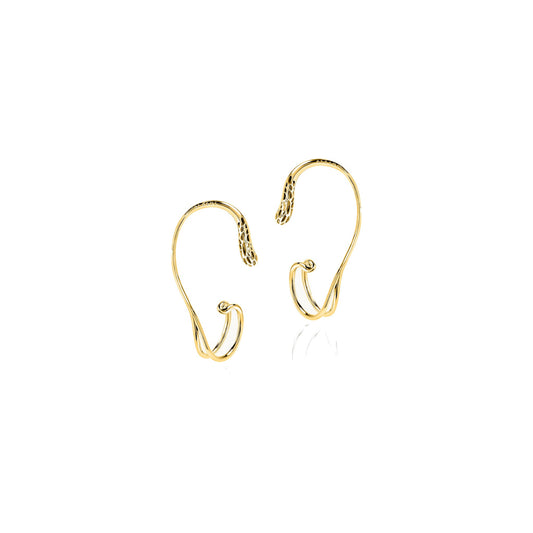 ALLAMI Sora Cuff Earring pair in yellow gold on white background