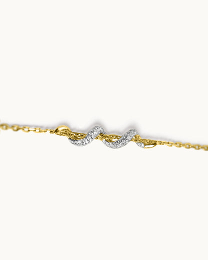 ALLAMI Spiral Bracelet by SAORA in yellow gold, diamond detail