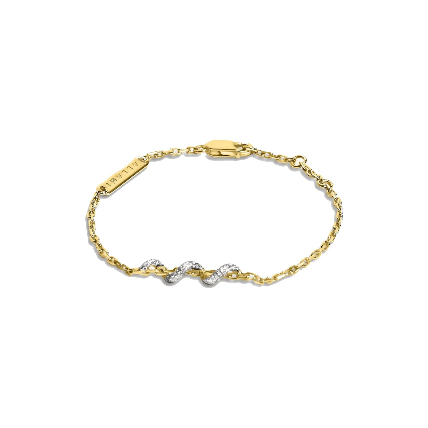 ALLAMI Spiral Bracelet by SAORA in yellow gold on pure white background