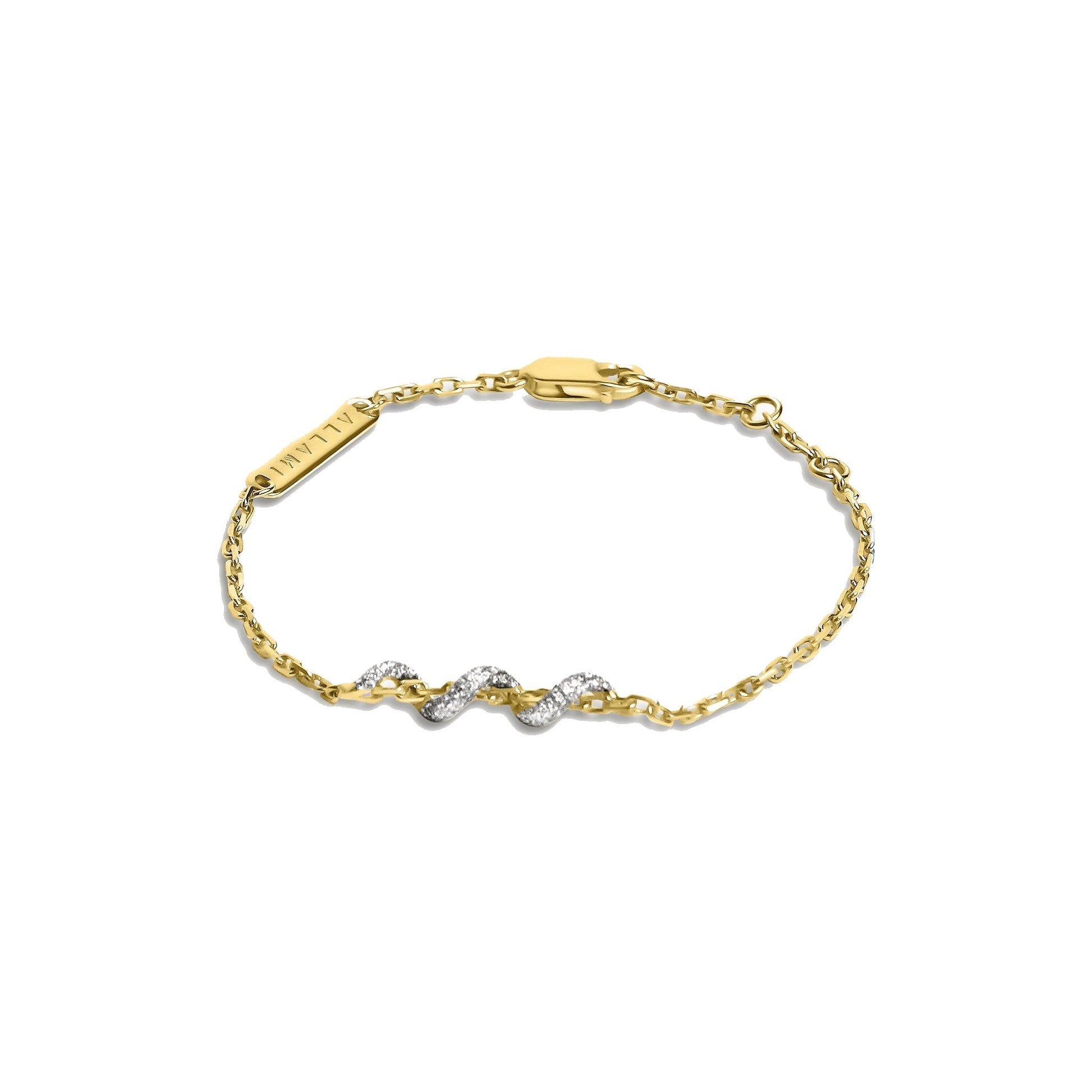 ALLAMI Spiral Bracelet by SAORA in yellow gold on pure white background