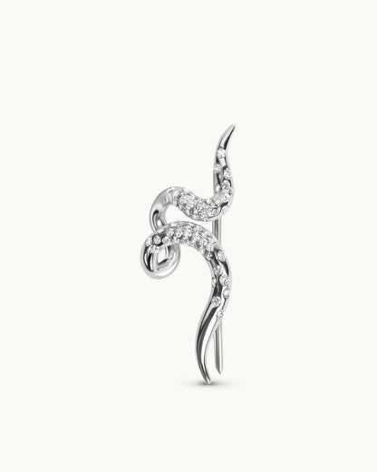 ALLAMI Spiral Earring by SAORA in white gold, single front view