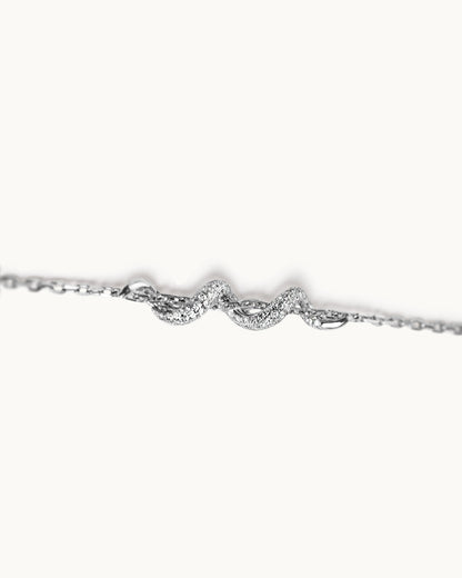 ALLAMI Spiral Necklace by SAORA in white gold, diamond detail