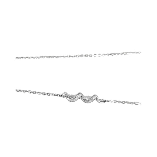 ALLAMI Spiral Necklace by SAORA in white gold on white background