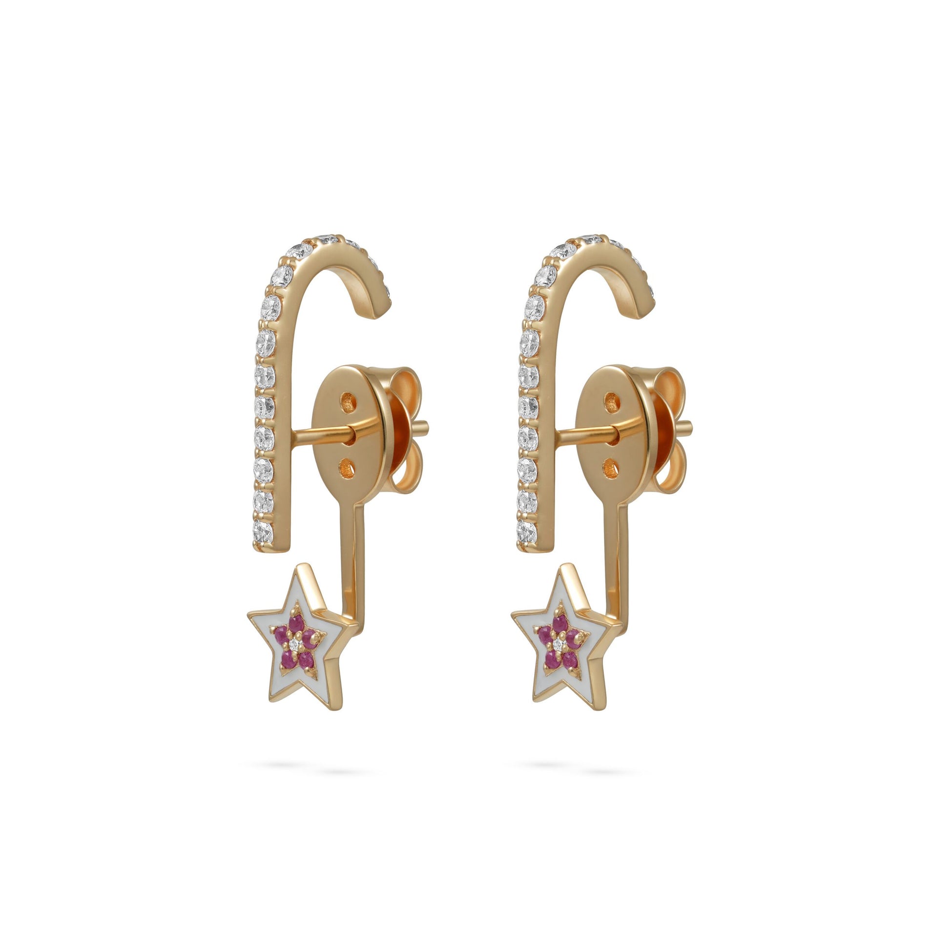 Back view of By2wenty5 Charm Earrings in 18K yellow gold