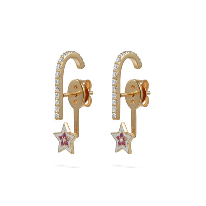 Back view of By2wenty5 Charm Earrings in 18K yellow gold