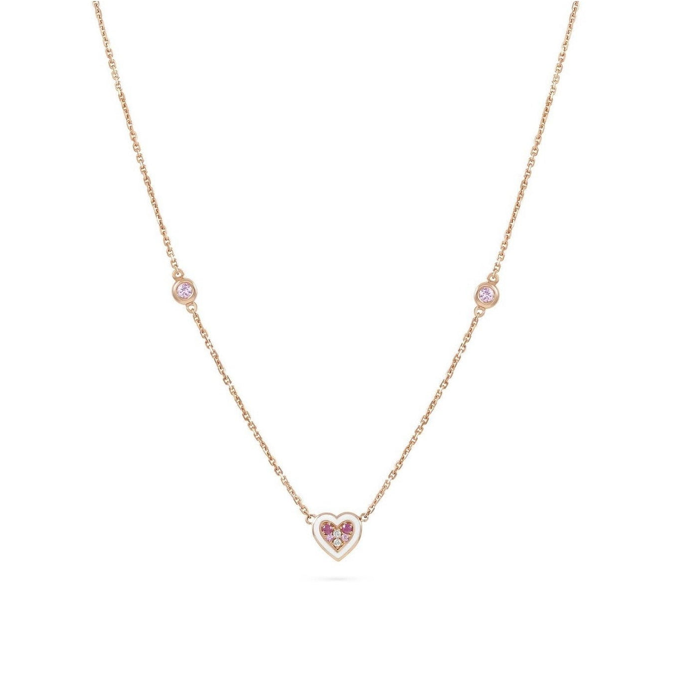 By2wenty5 Heart Choker in 18K gold on white