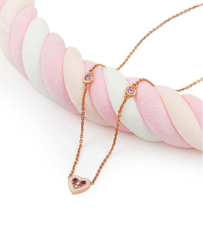 By2wenty5 Heart Choker with pink sapphire details