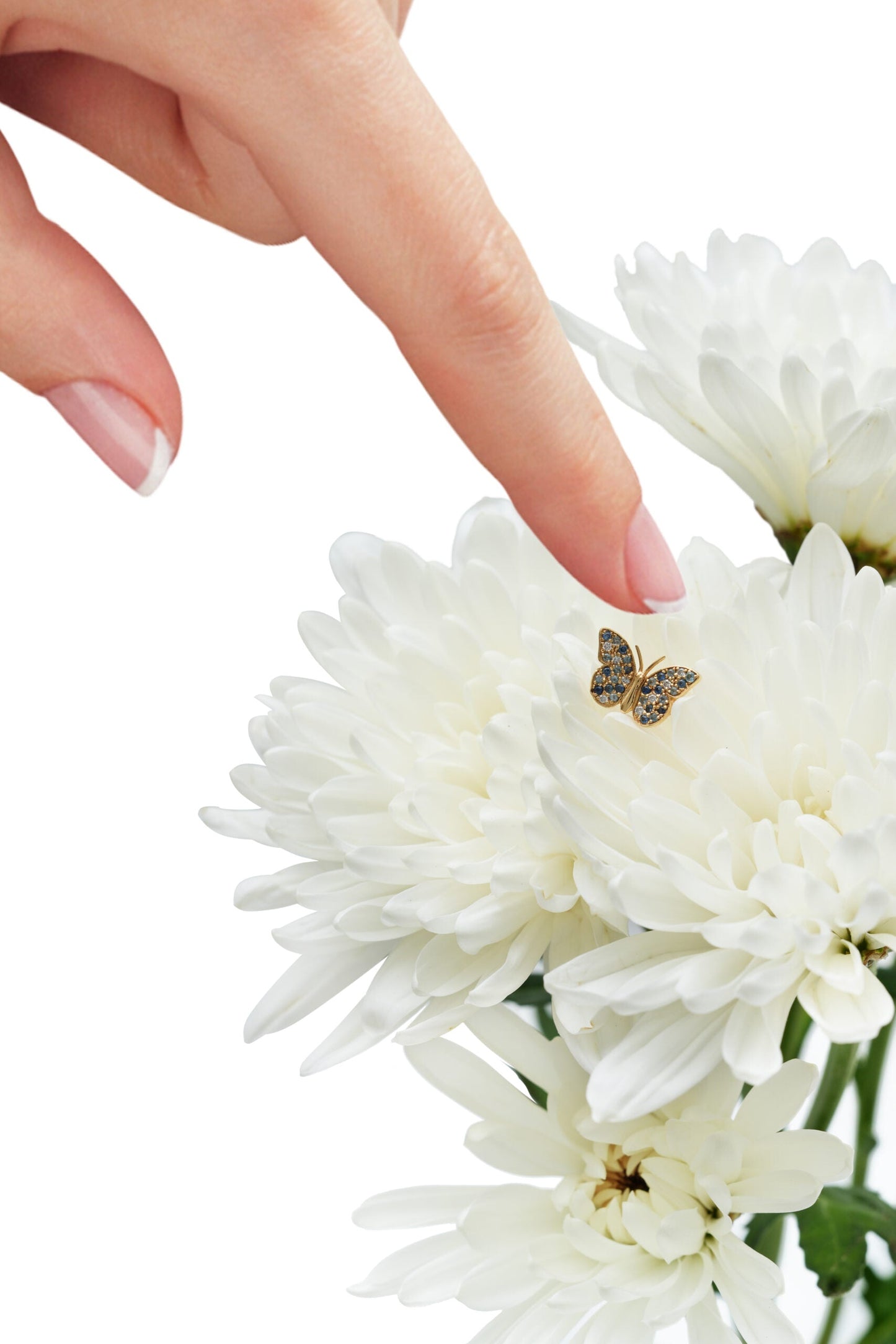 By2wenty5 Large Butterfly Studs styled with flowers
