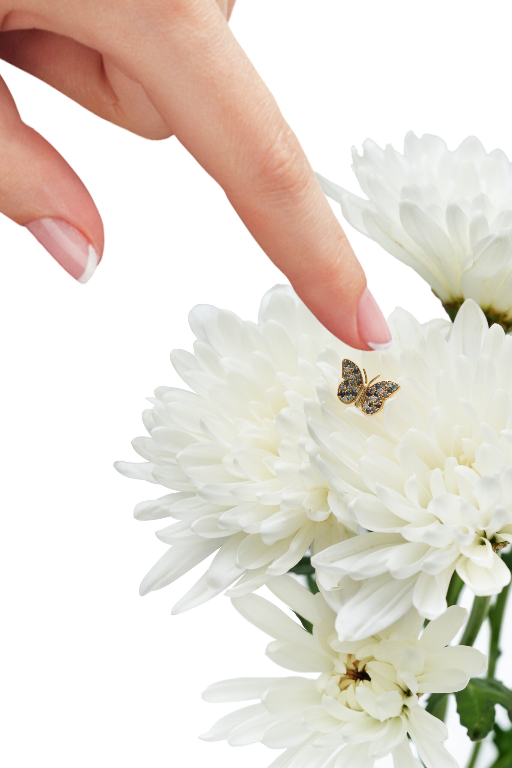 By2wenty5 Large Butterfly Studs styled with flowers