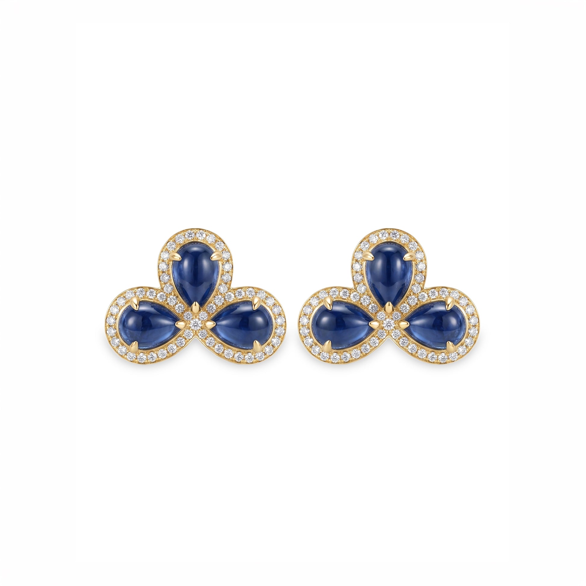 Caleums Cosmic Bloom 18K Yellow Gold Earrings