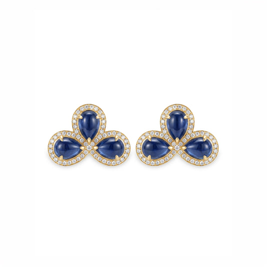 Caleums Cosmic Bloom 18K Yellow Gold Earrings