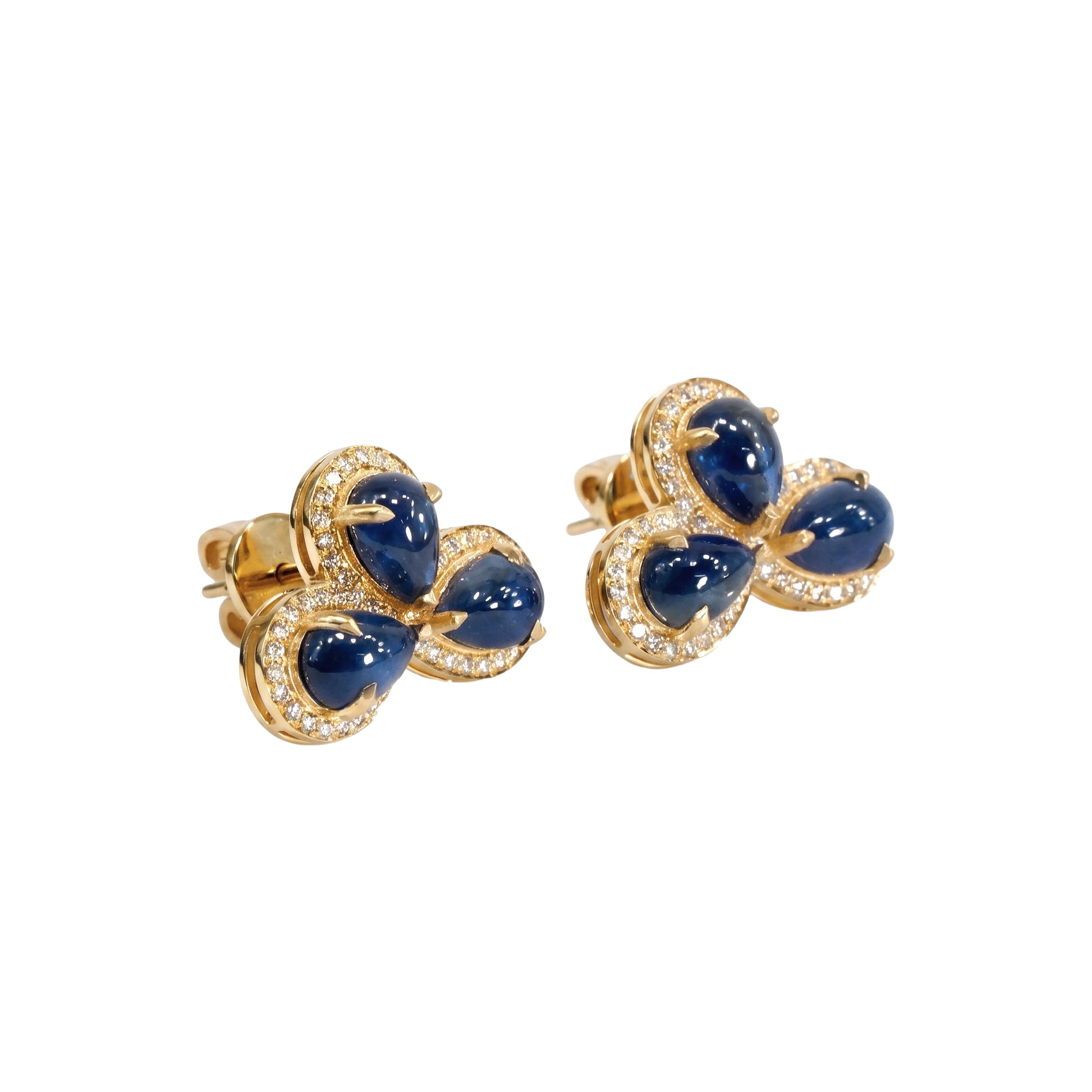 Caleums Cosmic Bloom 18K Yellow Gold Earrings
