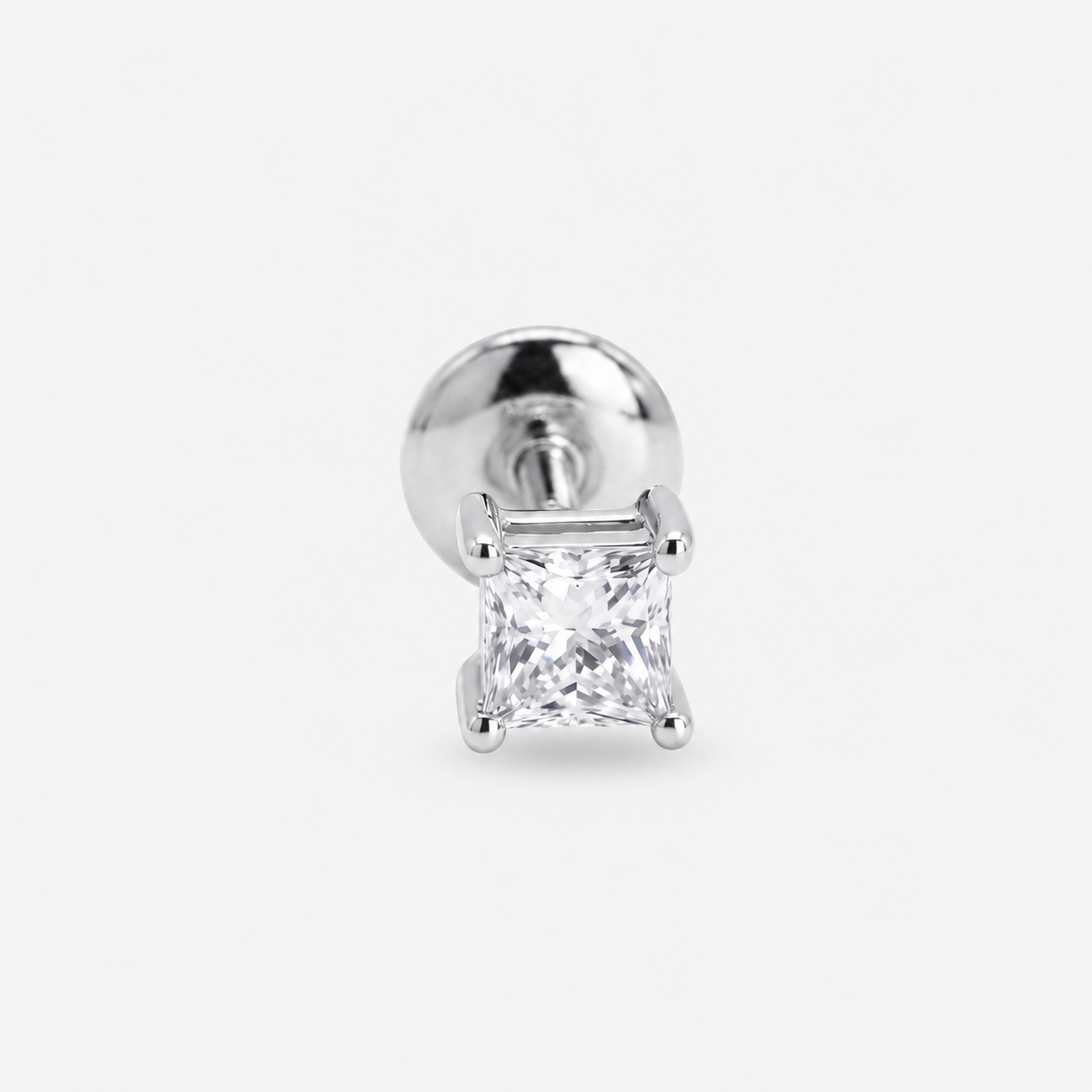 Caleums Polaris 18K White Gold Single Stud Earring