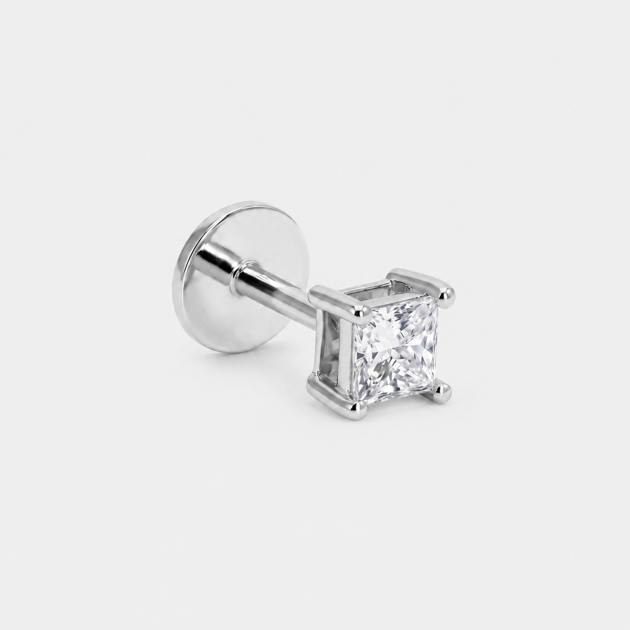 Caleums Polaris 18K White Gold Single Stud Earring