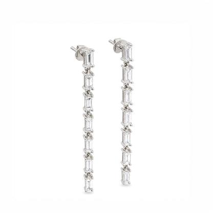 Caleums Stellar Cascade 18K White Gold Earrings