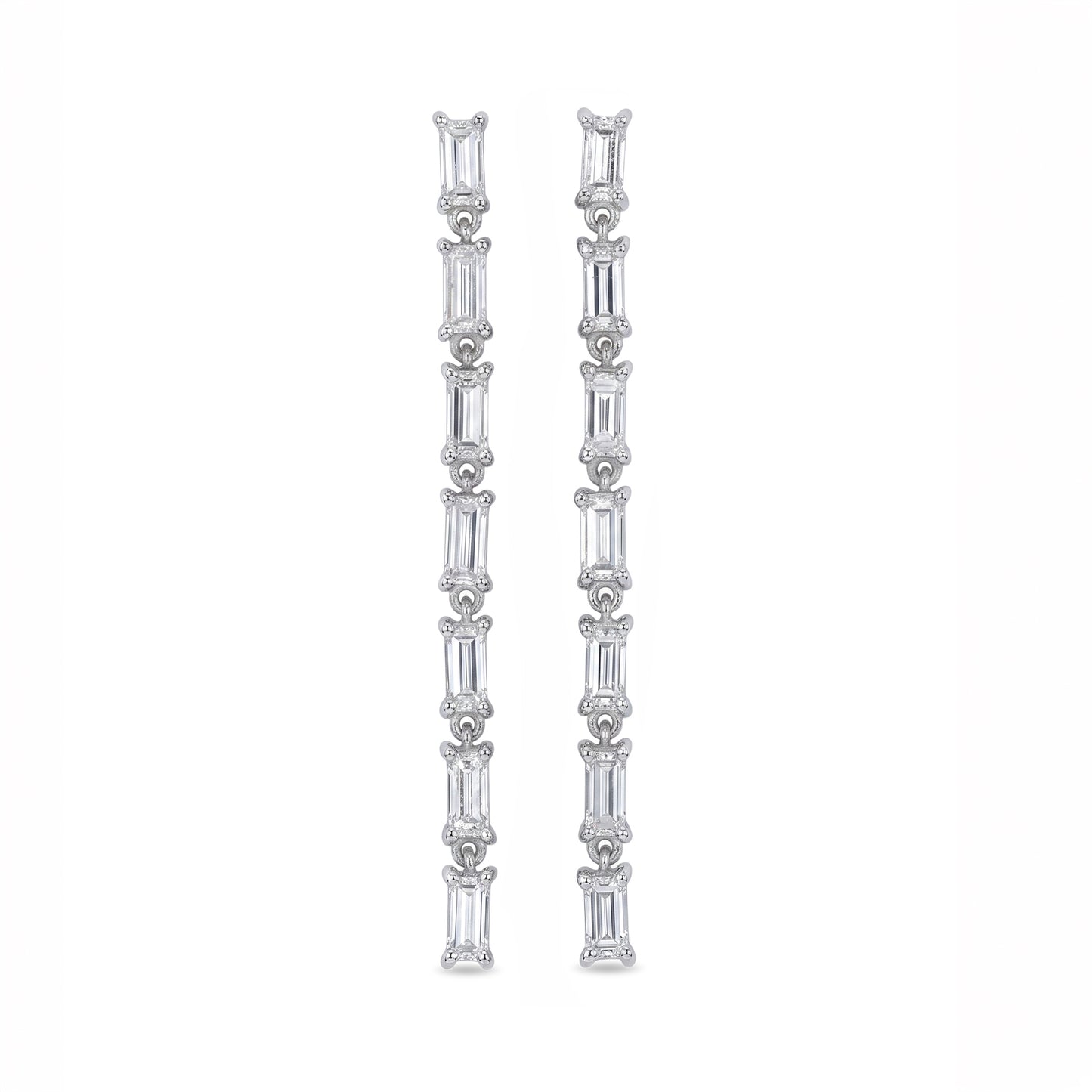Caleums Stellar Cascade 18K White Gold Earrings