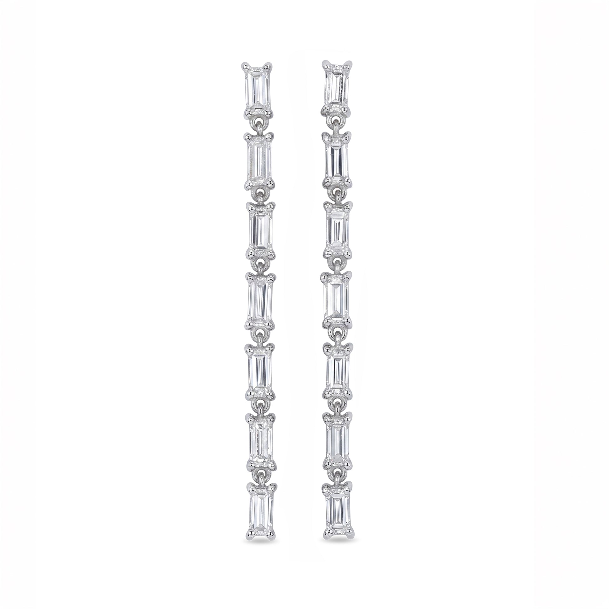 Caleums Stellar Cascade 18K White Gold Earrings