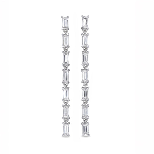 Caleums Stellar Cascade 18K White Gold Earrings
