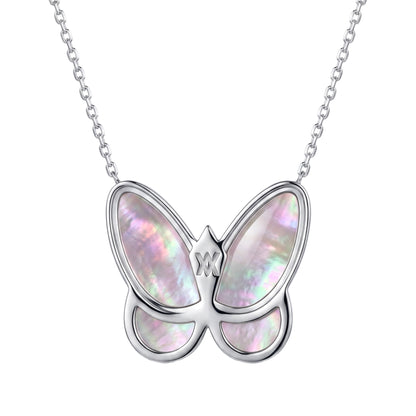 Caleums The Aurelia Butterfly 18K White Gold Necklace