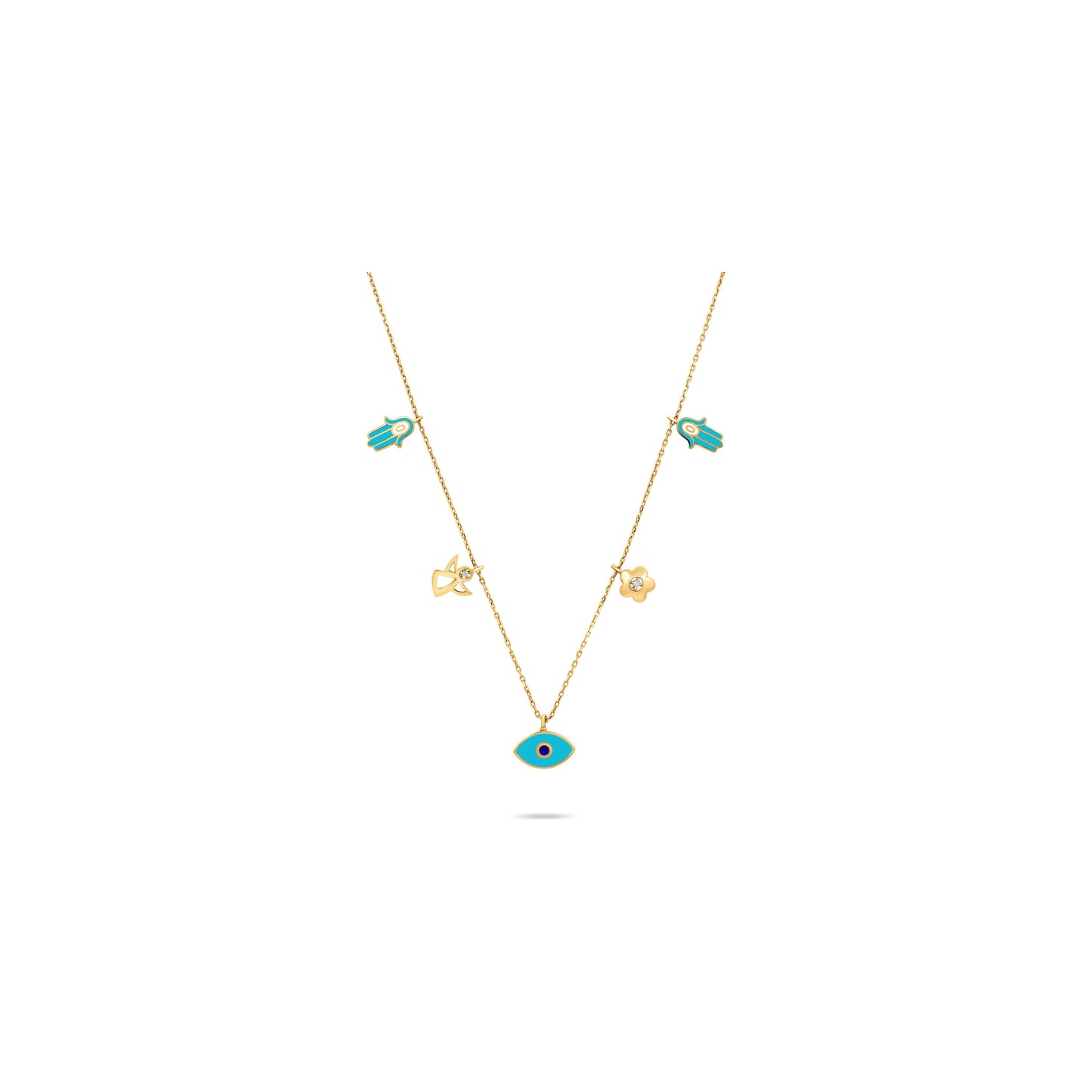 Classiyah Azure Dream Necklace in 18K gold with turquoise beads
