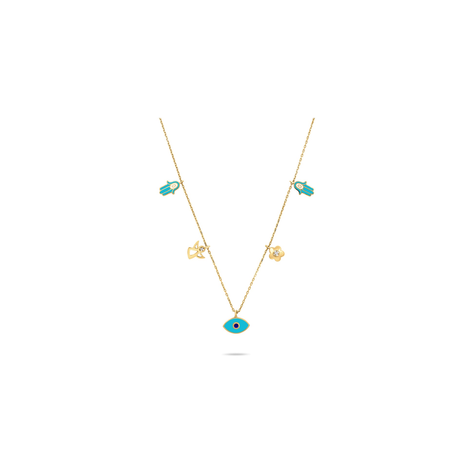 Classiyah Azure Dream Necklace in 18K gold with turquoise beads