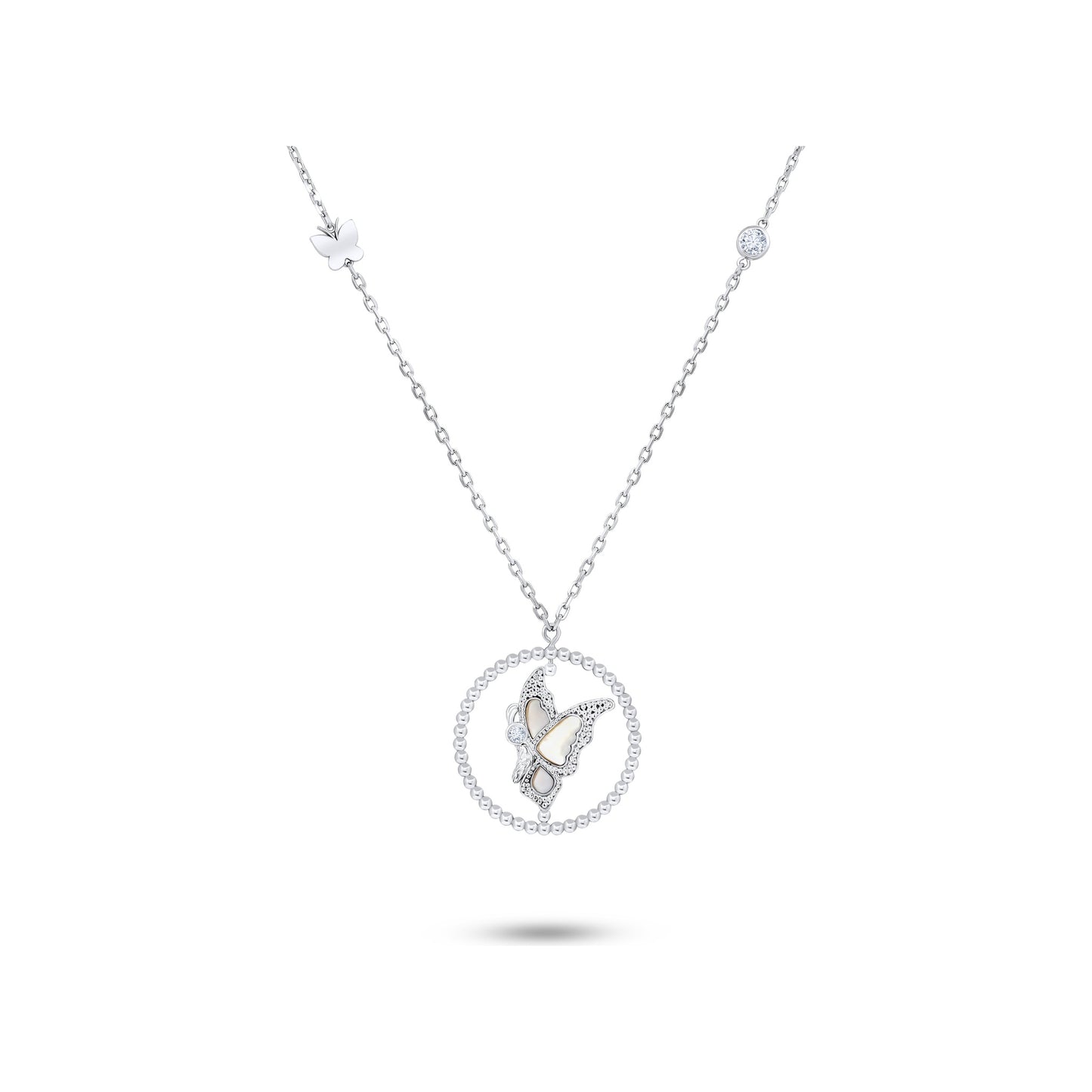 Classiyah Celestial Wings Pendant in 18K white gold with diamonds