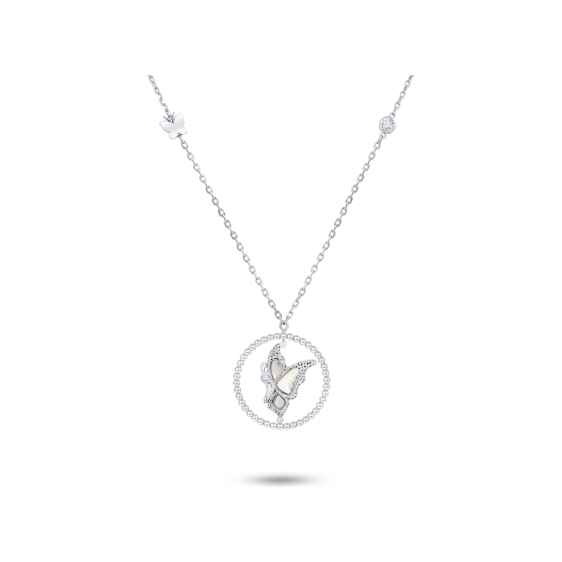 Classiyah Celestial Wings Pendant in 18K white gold with diamonds