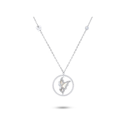 Classiyah Celestial Wings Pendant in 18K white gold with diamonds