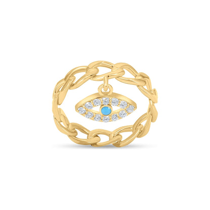 Classiyah Diamond Eye Ring in 18K gold with lab-grown diamond