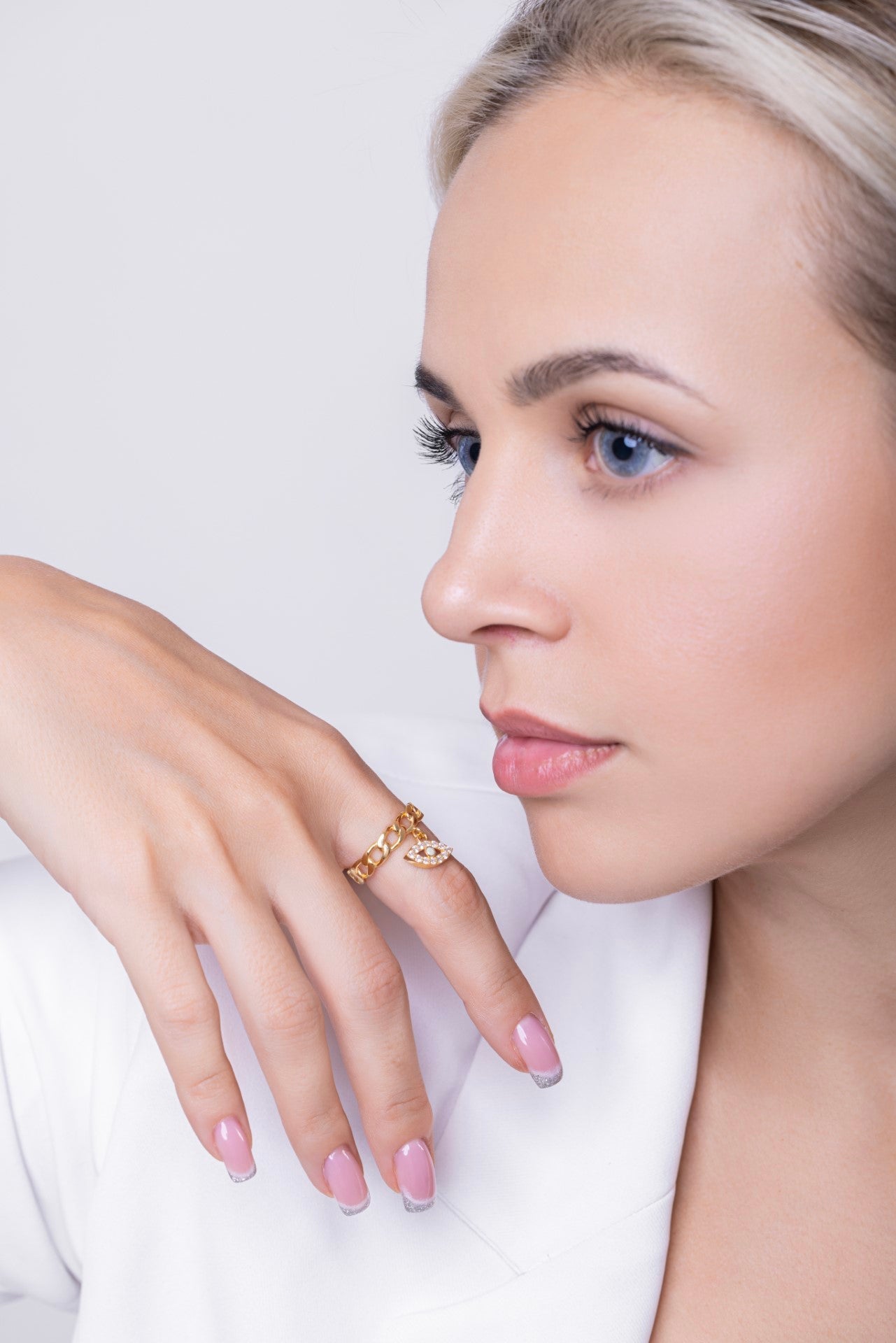 Classiyah Diamond Eye Ring worn on hand