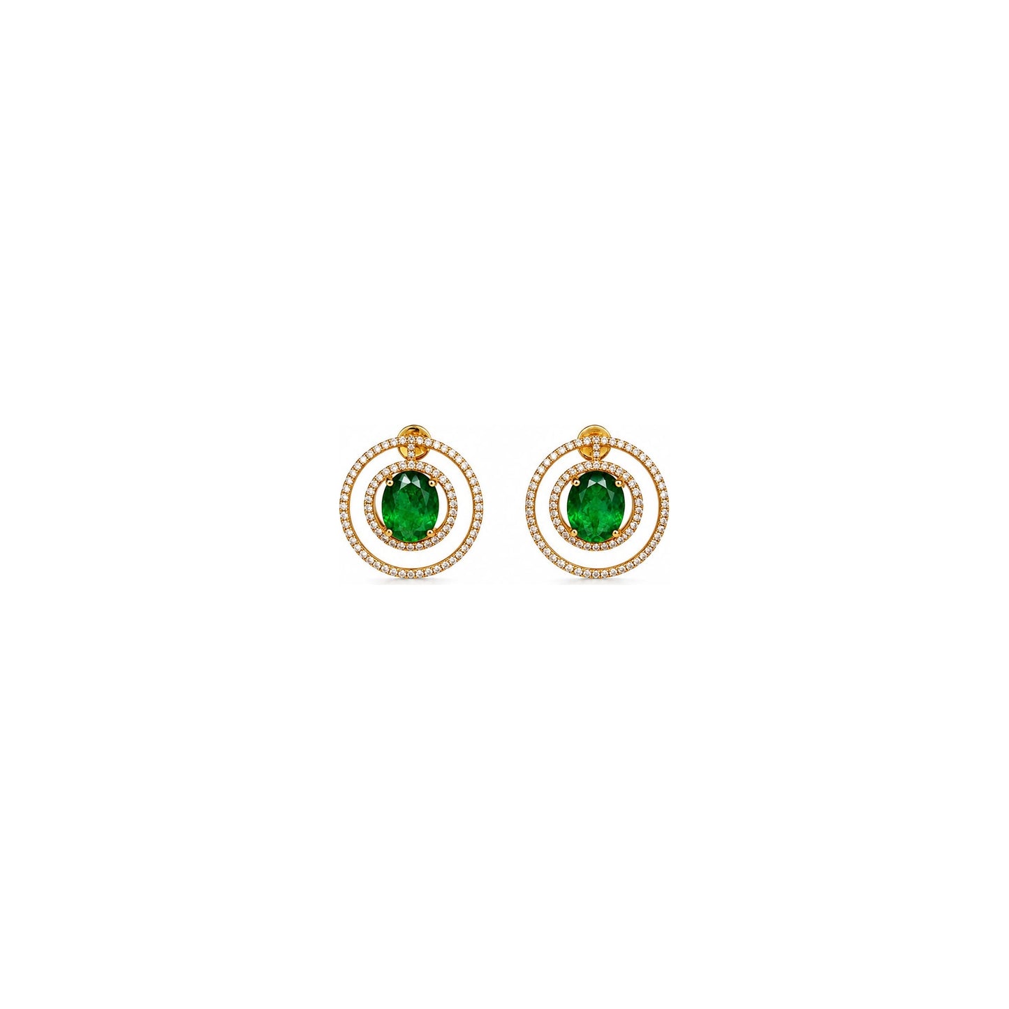 Classiyah Emerald Orbit Earrings
