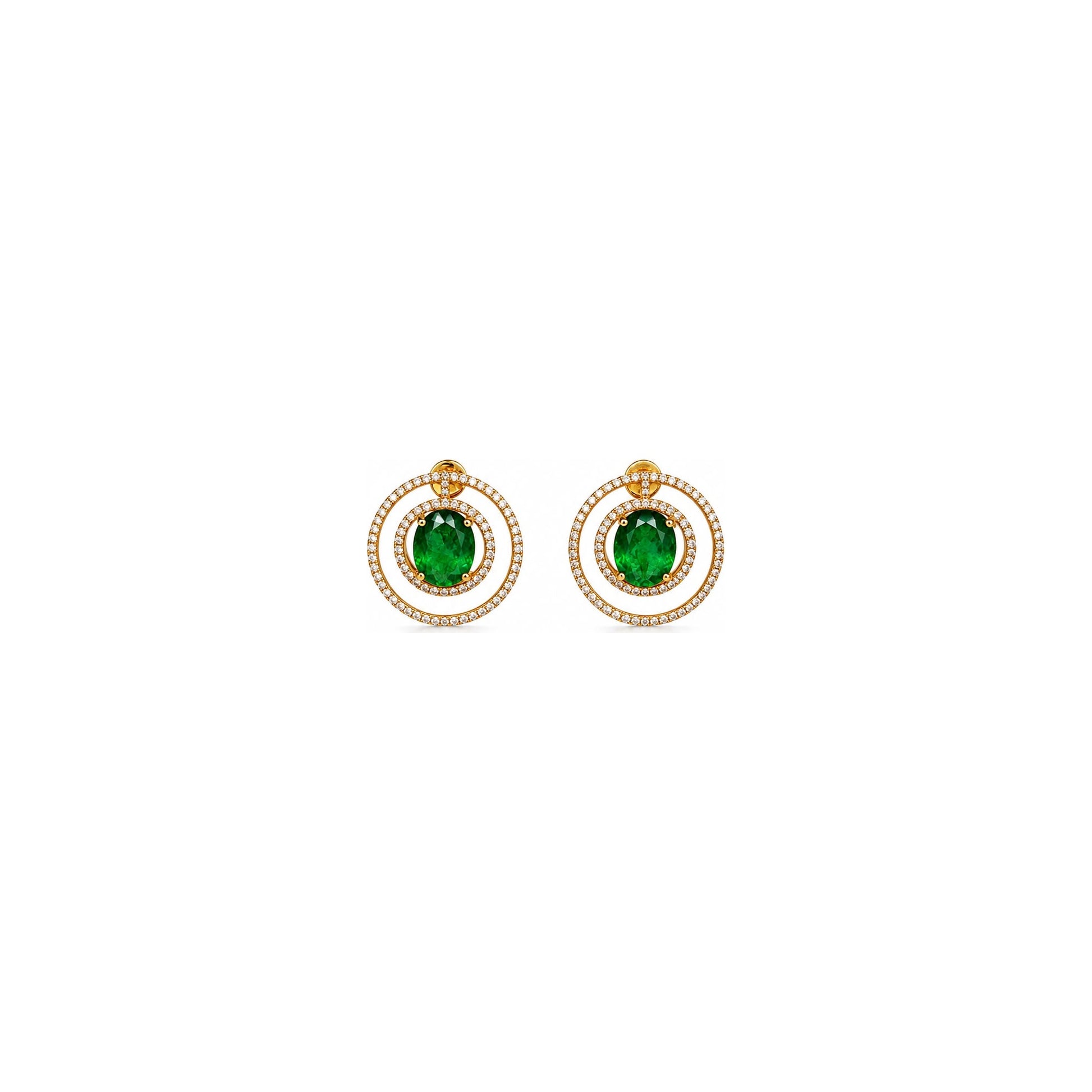 Classiyah Emerald Orbit Earrings