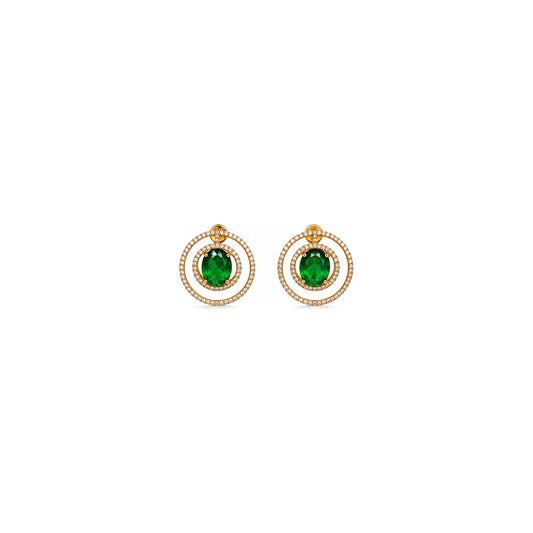 Classiyah Emerald Orbit Earrings