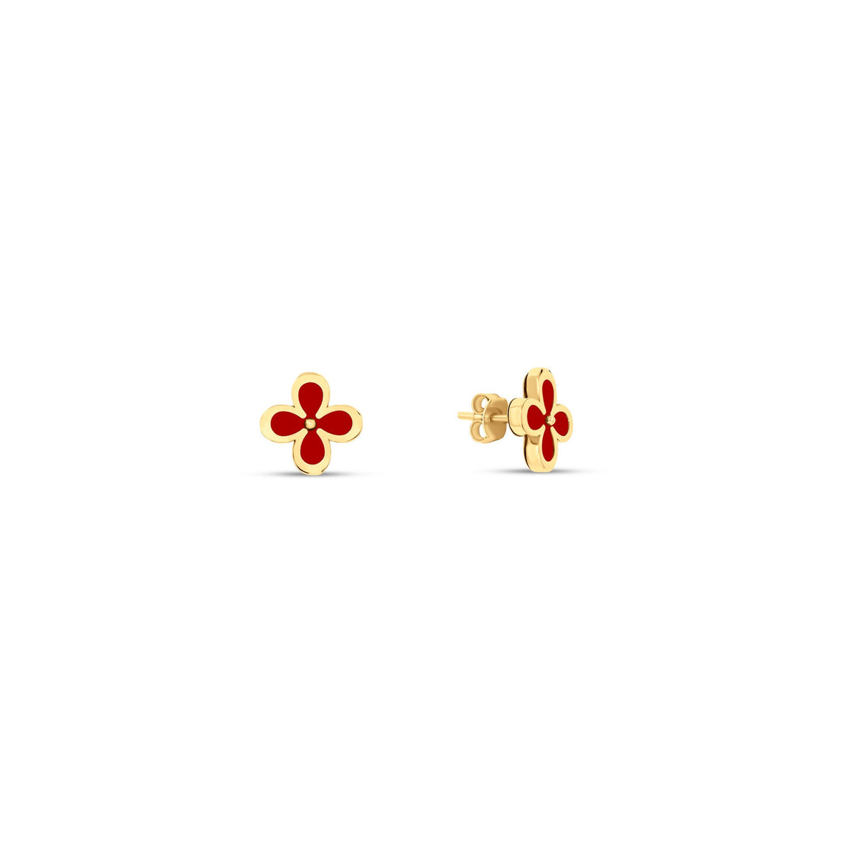 Classiyah Lucky Clover Charm Earrings in 18K gold