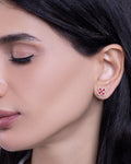Classiyah Lucky Clover Charm Earrings in 18K gold, lifestyle view