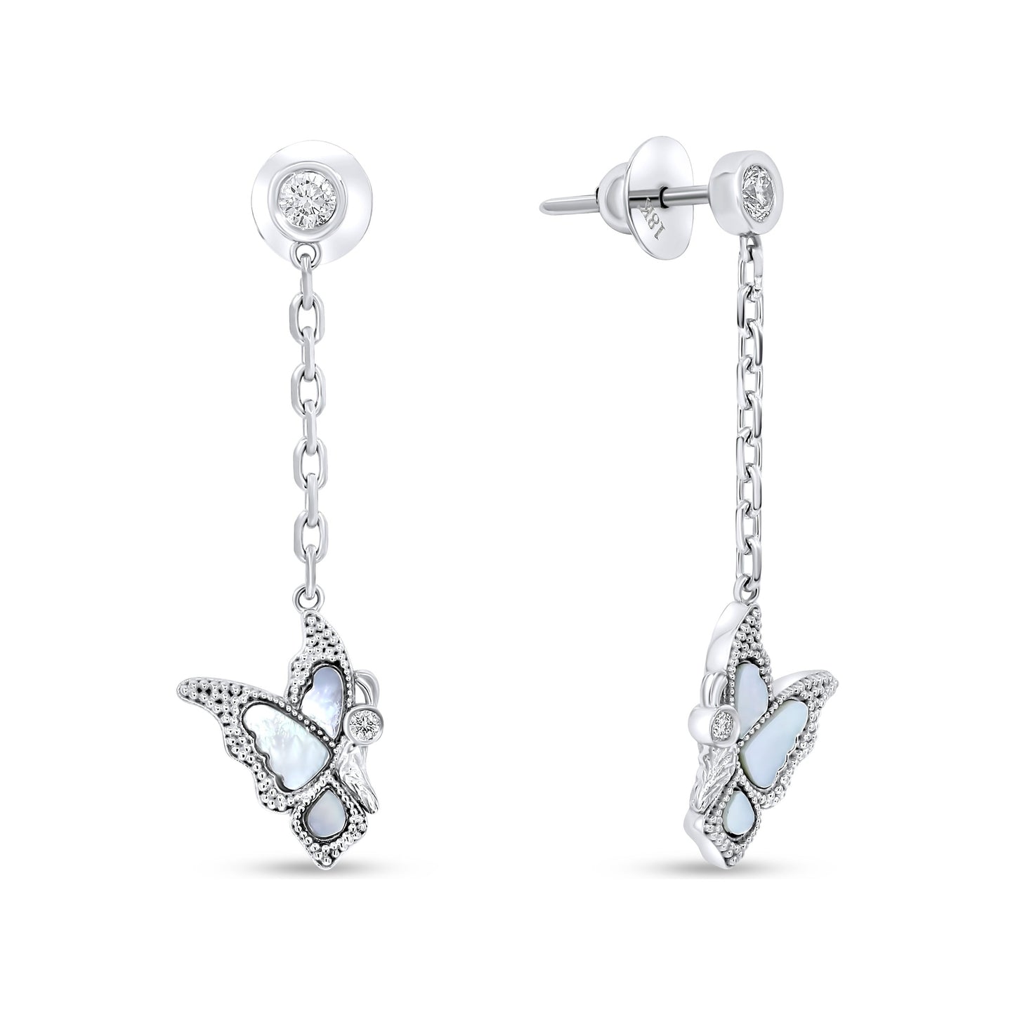 Classiyah Lumina Flutter Earrings in 18K white gold with diamonds