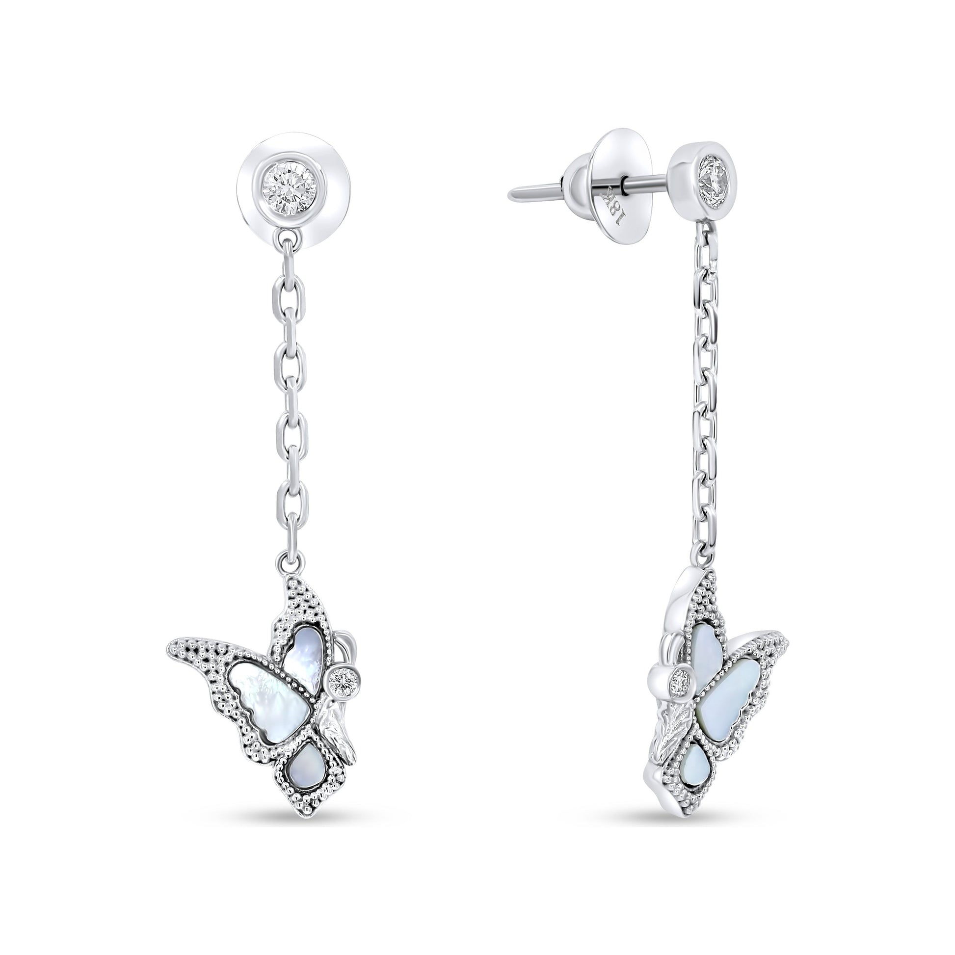 Classiyah Lumina Flutter Earrings in 18K white gold with diamonds
