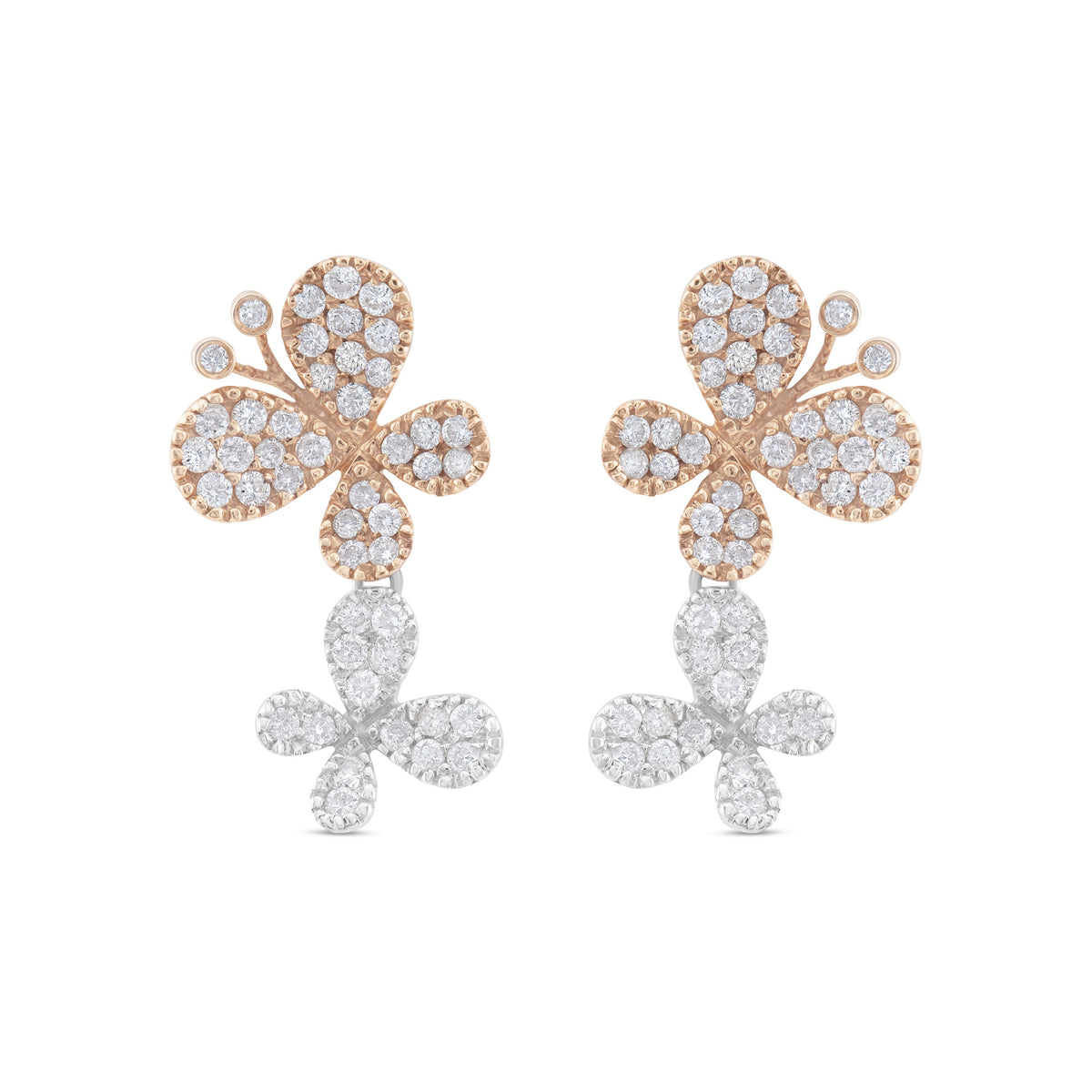 Classiyah Mystical Winged Earrings in 18K Mixed Gold