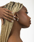 Classiyah Mystical Winged Earrings in 18K Mixed Gold, lifestyle view