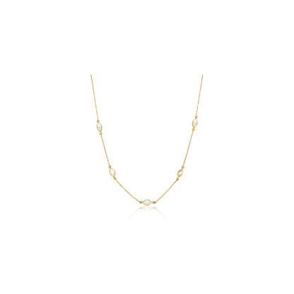 Classiyah Ocean Pearl Glow Necklace in 18K gold with mother-of-pearl