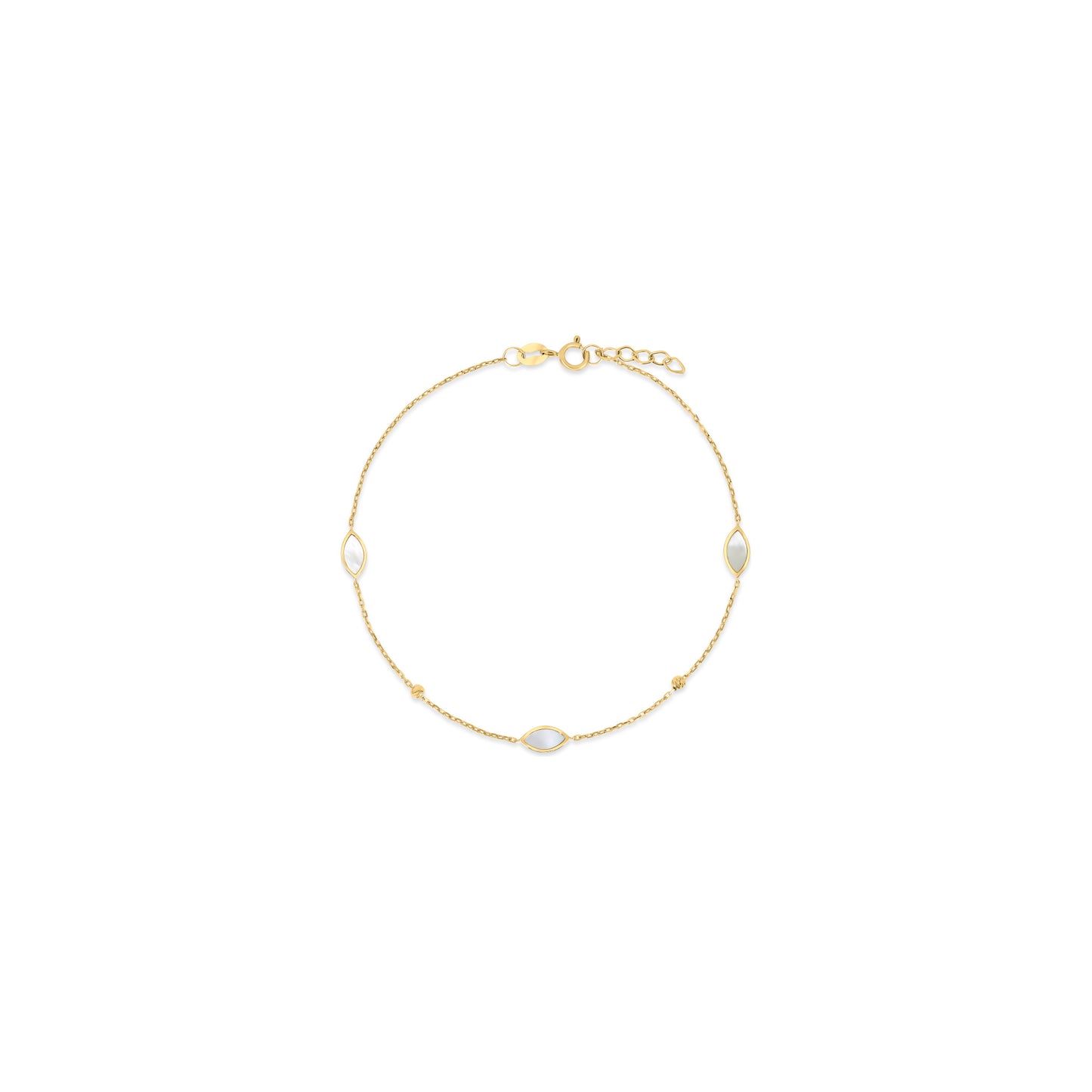 Classiyah Pearl Whisper Bracelet in 18K gold with mother-of-pearl