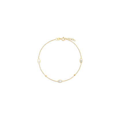 Classiyah Pearl Whisper Bracelet in 18K gold with mother-of-pearl
